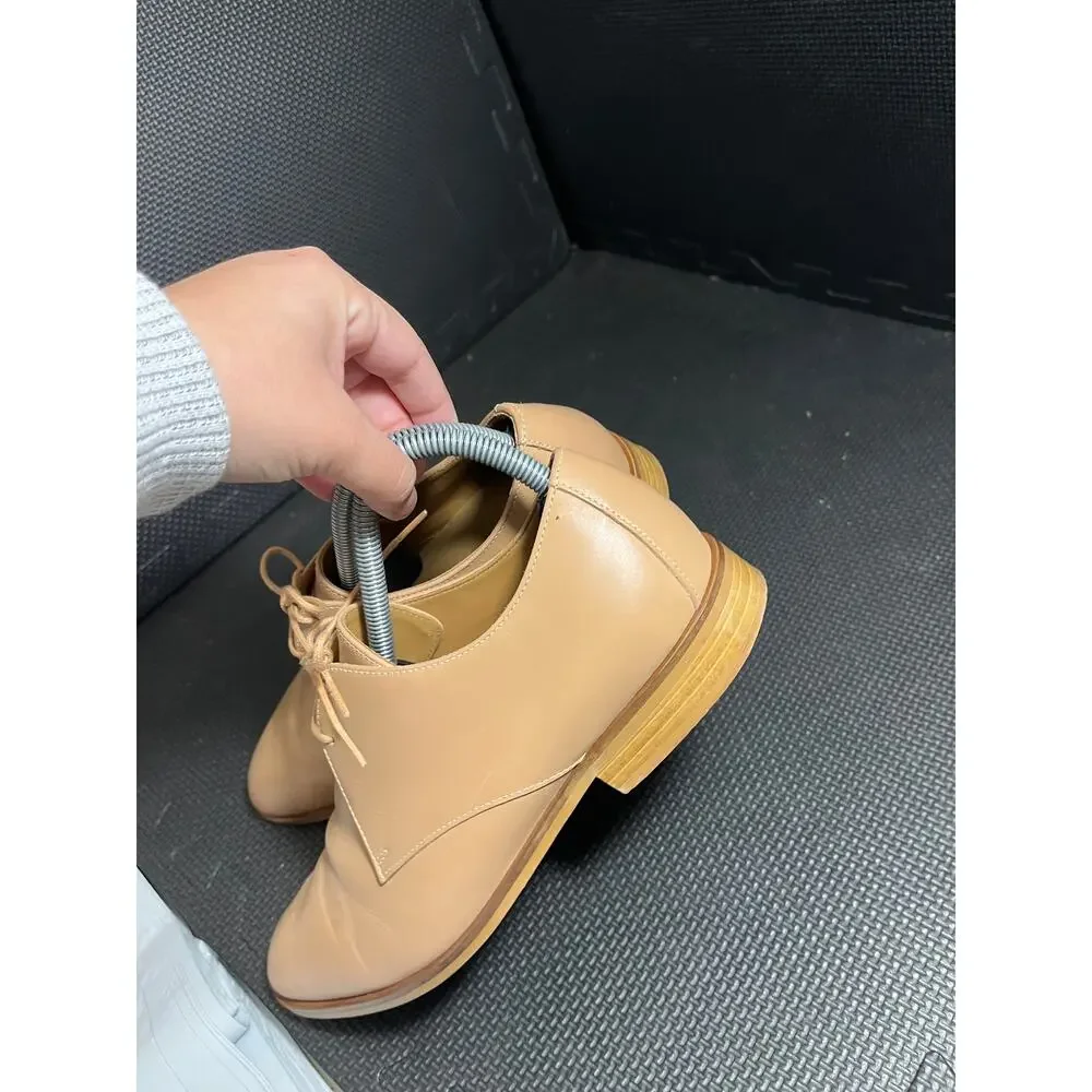 Everlane Italian Leather‎ The Modern Oxford Shoes Tan Lace Up Sz 9.5 Minimalist